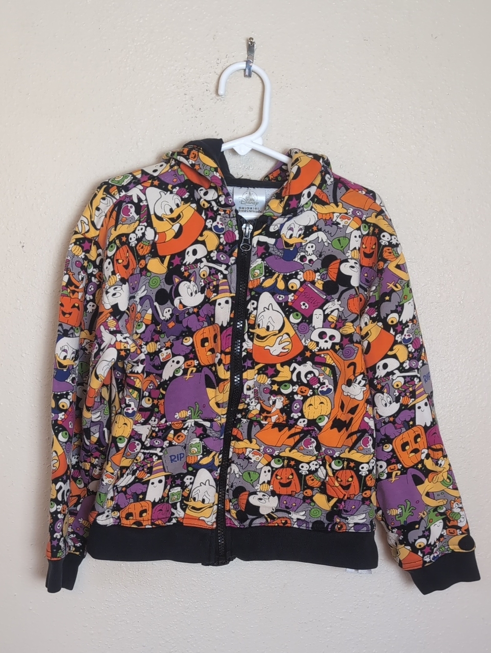 Disney Halloween Character Zip Hoodie - Orange, Purple, Black, White